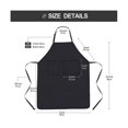 thumbnail image 3 of Delantal de cocina Yashi 2 piezas Impermeable Resistente al Aceite Negro 88 x 68 cm, 3 of 5