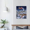 thumbnail image 3 of Christmas Wall Art Canvas - Christmas Pictures for Wall Decor, Winter Snowscape Santa Claus Painting Prints Framed Artwork for Living Room Decor Ready to Hang 16" x 20"  White, 3 of 3