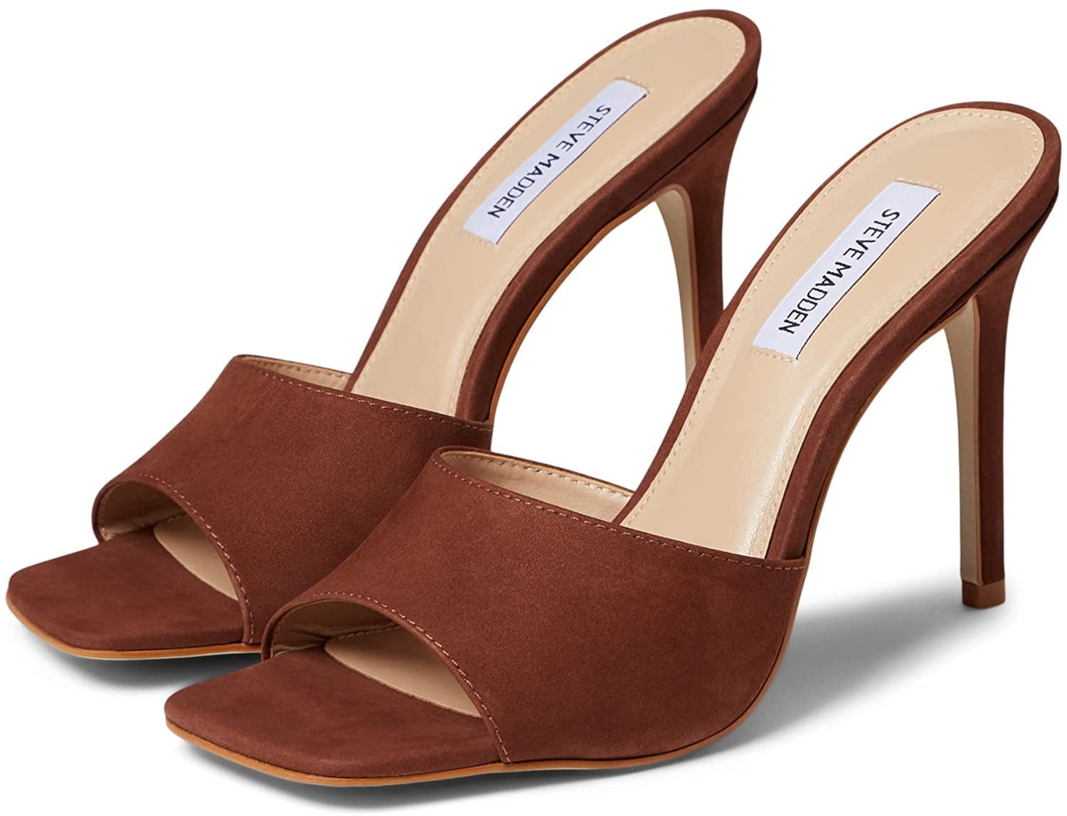 Steve Madden Womens Signal Heeled Sandal 9.5 Brown Nubuck