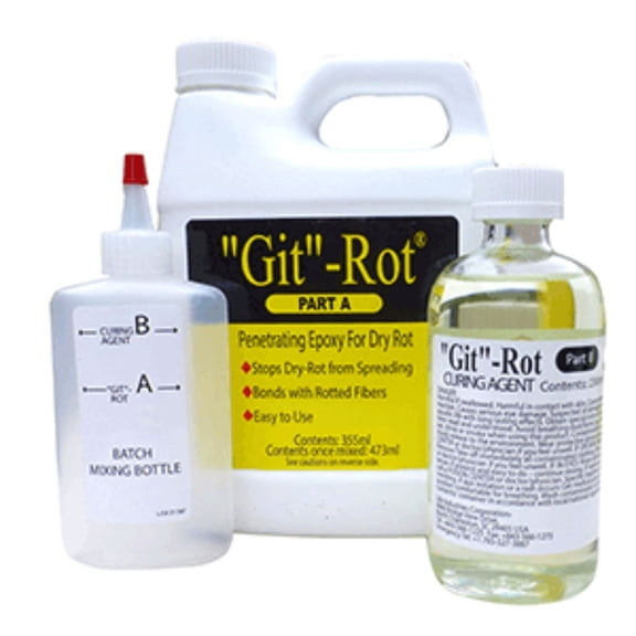 5" White, Black, and Yellow Boating Git Rot Kit - Pint