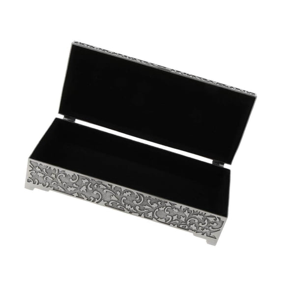 Metal Vintage Flower Carved Jewelry Box jewelry box metal jewelry Trinket Case Jewellery Storage L