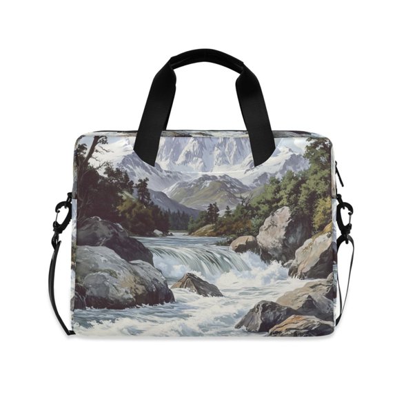 FORMRS 16" Laptop Bag Carrying Sleeve Case with Handle Travel Shoulder Briefcase, River and Mountains