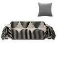 thumbnail image 2 of Eurhowing Boho Couch Cover for 1-2 Cushion Couch, Chenille Sofa Cover Blanket with a Pillowcase, Anti-Slip Tassel Sofa Slipcover for Pet, (71" x 102", Black), 2 of 10