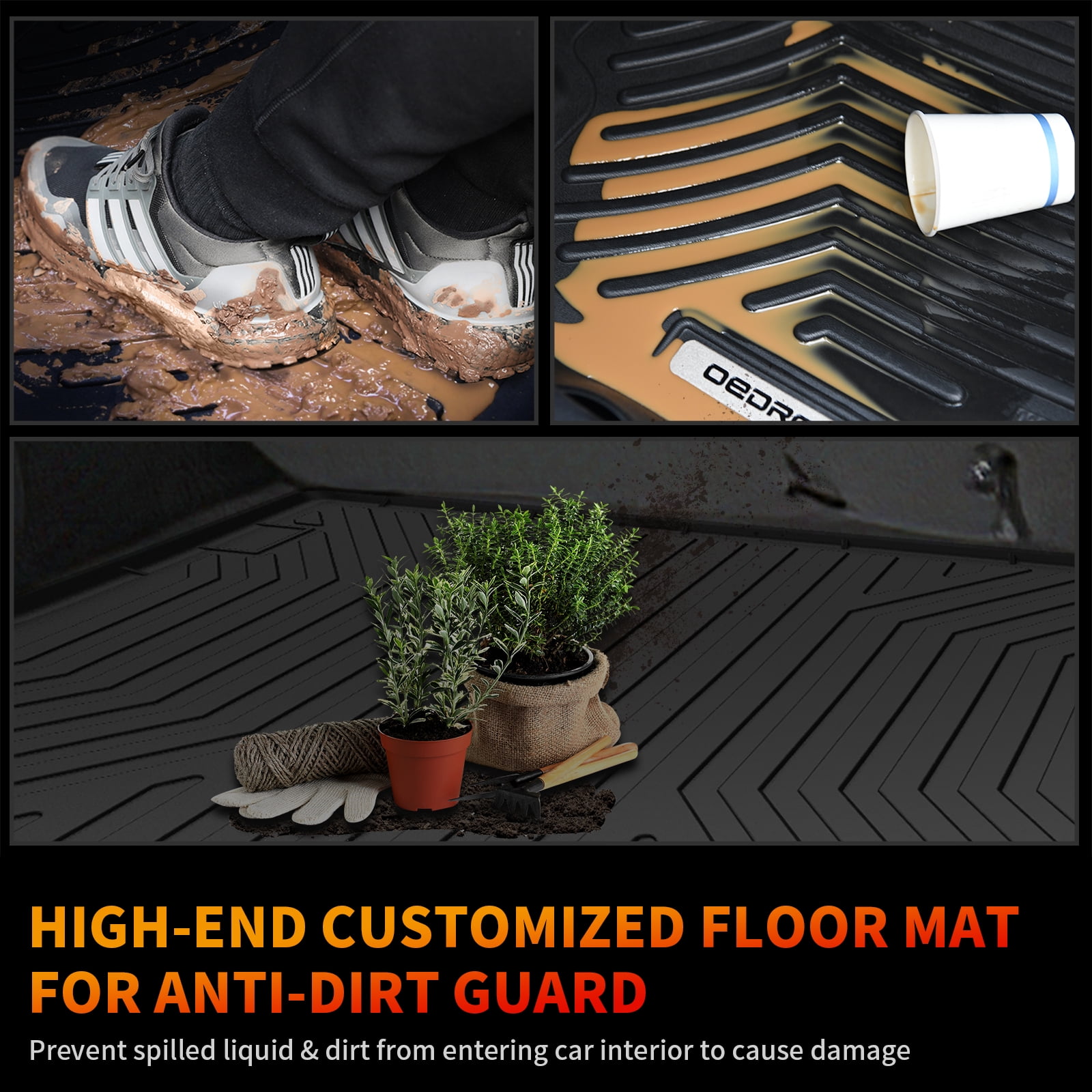 RVNI Floor Mats 2 Row Cargo Liner for 2018-2023 Subaru Crosstrek Impreza All Weather