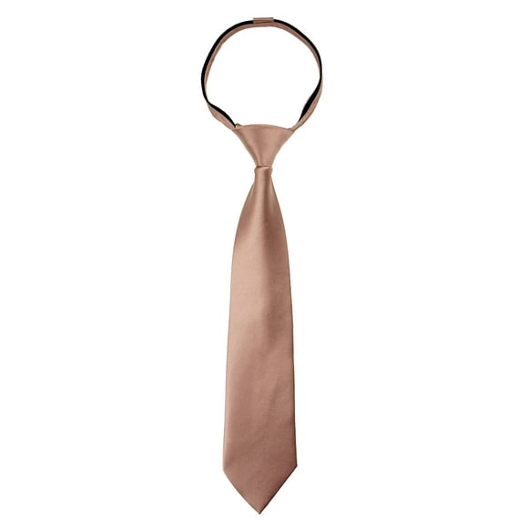 Spring Notion Boys' Satin Zipper Necktie Pink Copper Large