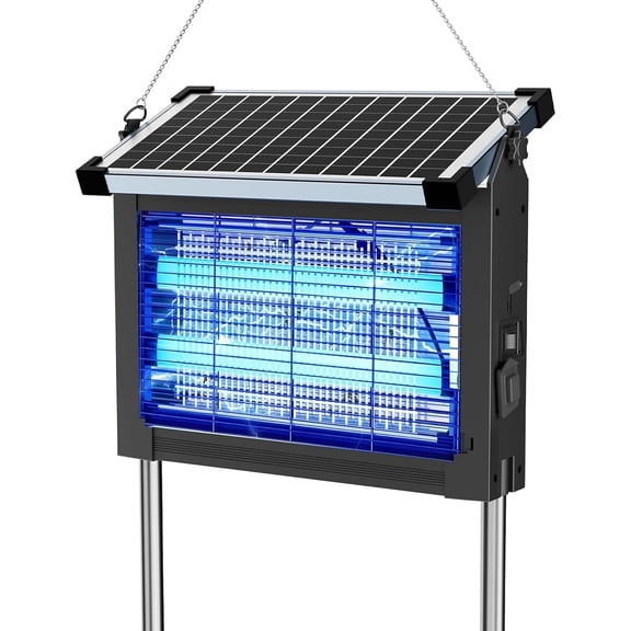 Solar Bug Zapper Outdoor Waterproof, Mosquito USB-C Rechargeable Outdoor, 4500V Electric Zapper, Trap Fly Killer for Patio Garden Backyard Camping Garage