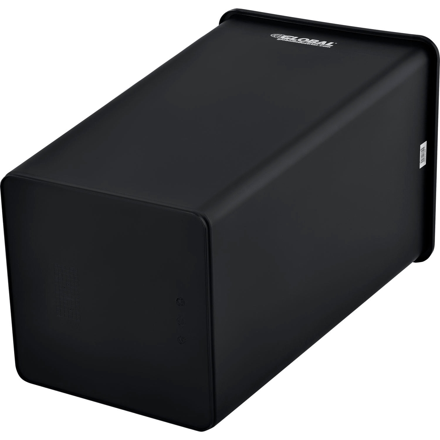 Global Industrial Square Plastic Garbage Can, 55 Gallon, Black