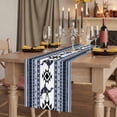 thumbnail image 2 of Table Runners 48 Inches Long Dress Scarves, Navy Blue Boho Farmhouse Kitchen/Dining Table Runner, Short Coffee Tablerunners, Vintage Abstract Art Ethnic Tribe 13x48 Inch, 2 of 9
