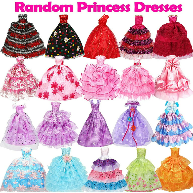  58 Pcs Doll Clothes and Accessories, 5 Wedding Gowns 5