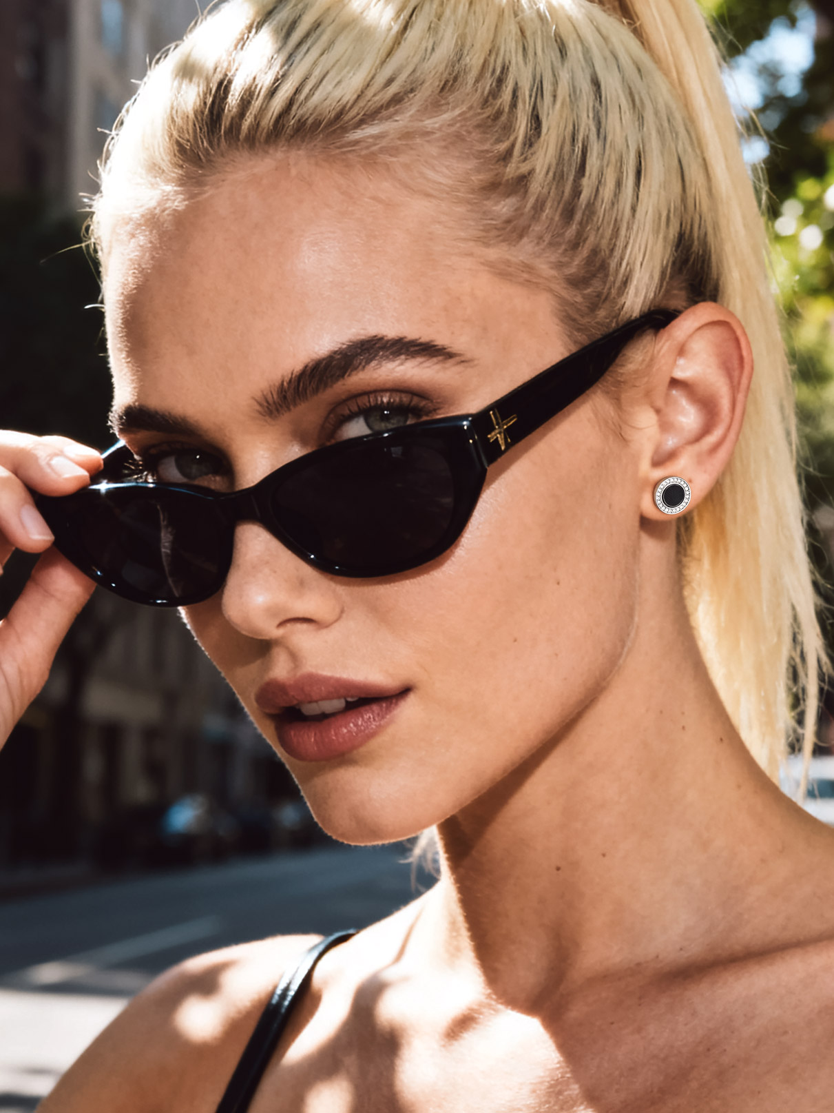 Bandmax 925 Sterling Silver Stud Earrings for Men Women Natural Black Onxy with CZ Ear Studs for Men Gift for Husband Boyfriend Son