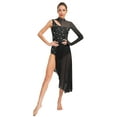 thumbnail image 1 of Raenseen Costume de Danse Lyrique pour Femmes Robe Fluide Sans Manches à Col Montant en Strass Noir m, 1 of 7