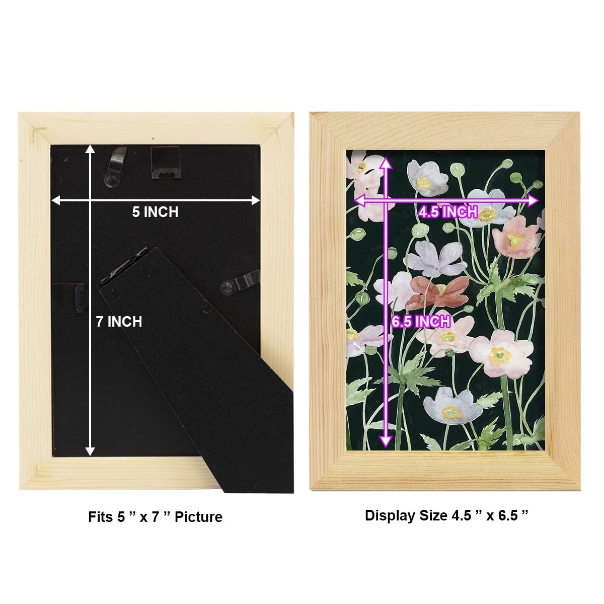 Anemone Dance II -Framed Print w/glass-Natural Wood