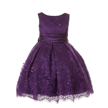 My Best Kids Little Girls Purple Embroidered Stylish Flower Girl (The Best Formal Dresses)