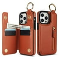 thumbnail image 5 of Zipper wallet with card holder ring leather phone case for iPhone 16 pro protective cover, 5 of 10