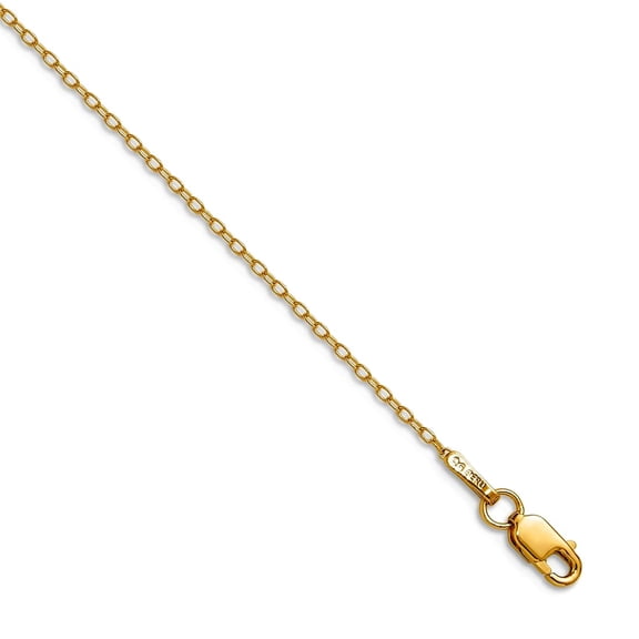 14k Solid Yellow Gold .8mm Forzantine Cable Chain Necklace 16 Inch Chain Necklace for Women and Men