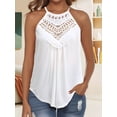 thumbnail image 2 of 2025 Summer New European and American Women's Embroidered Sexy Halter Neck Strap Crochet Stretch Lace Camisole, 2 of 14