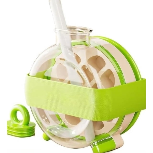Ice Cube Maker Bottle, 2 In 1 Ice Cube Maker Bottle With Straw, Space-Saving With Press-To-Release Lid For Summer Drinks, Home & Office