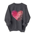 thumbnail image 2 of Xdegoge Cute Valentines Sweatshirts for Women Long Sleeve Love Heart Graphic Sweatshirt Pullover Casual Warm Crewneck Fashion Tops, 2 of 8