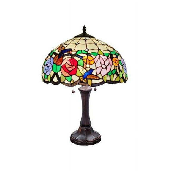 Amora Lighting AM101TL16B 23 in. Tiffany Style Table Lamp