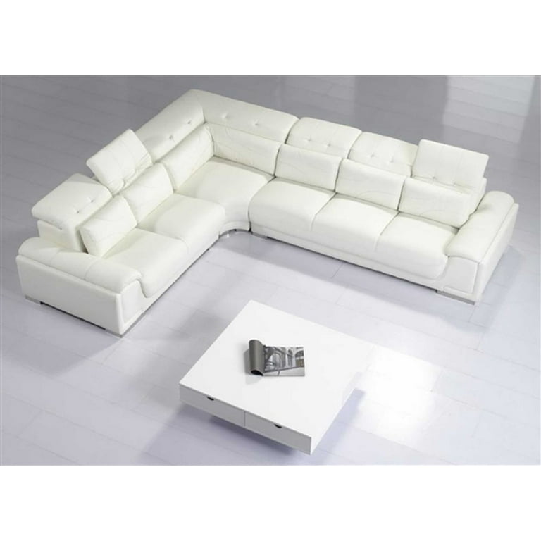 White Leather Modern Sectional Sofa Matttroy