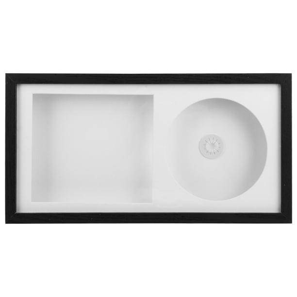Marco de vinilo: Marco de fotos estereoscópico hueco para CD, expositor de discos, soporte flotante para CD, organizador de pared para álbumes de discos de vinilo.