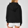 thumbnail image 6 of hxobax Women Knit Cotton Hoodies Sweatshirt Fall Rib Pullover Hooded Fashion Sweatshirts with Pocket, 6 of 8