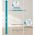 thumbnail image 4 of IHOMEPARK Adjustable Garment Rack, 120 Inch Tension Rod with 3 Tiers Shelves for Hanging Clothes -White, 4 of 6