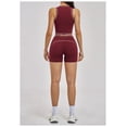 thumbnail image 4 of PISONIC Women Two Piece Workout Sets Color Block Tank Top and High Waist Shorts Gym Yoga Active Set, 4 of 6