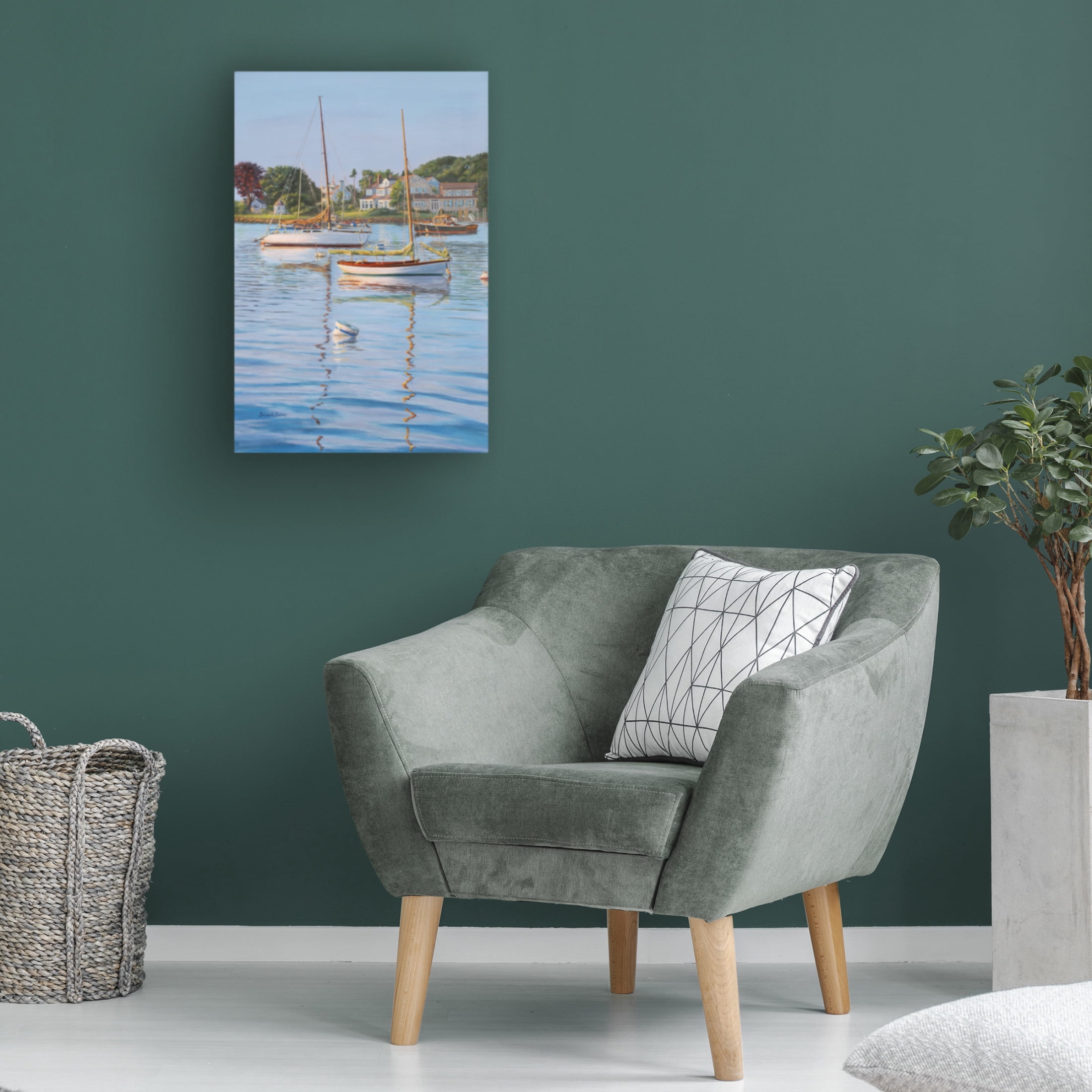Canvas Wall Art - Bruce Dumas 'Peaceful Cove' Wall Art for Living Room, Bedroom, or Office Décor by Trademark Fine Art - 12 x 19 Inches
