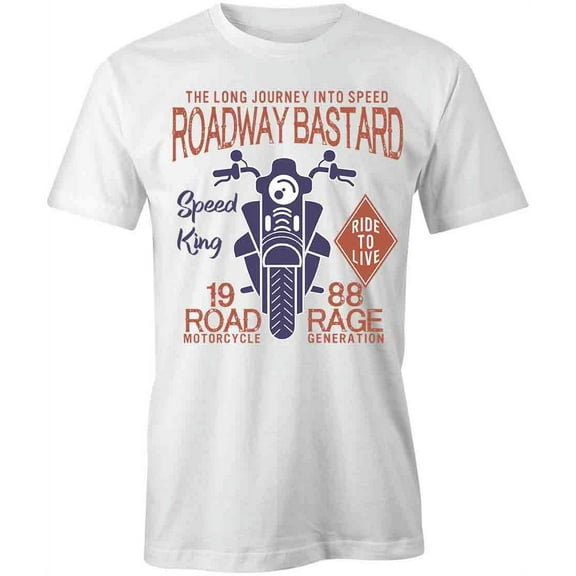 Roadway Bastard T-Shirt | Cool Motorcycle White Tee Gift