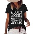 thumbnail image 1 of Easter Women's Coffee Letter Print Top, 1 of 2