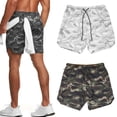 thumbnail image 2 of Pantalones cortos de hombre con bucle de toalla Camuflaje Cintura elástica Entrenamiento Correr, 2 of 7