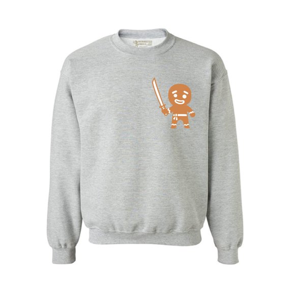 Awkward Styles Gingerbread Man Ninja Pocket Christmas Sweatshirt Gingerbread Xmas Sweater Funny Xmas Gifts Gingerbread Ninja Christmas Sweater Holiday Outfit Christmas Pocket Sweater