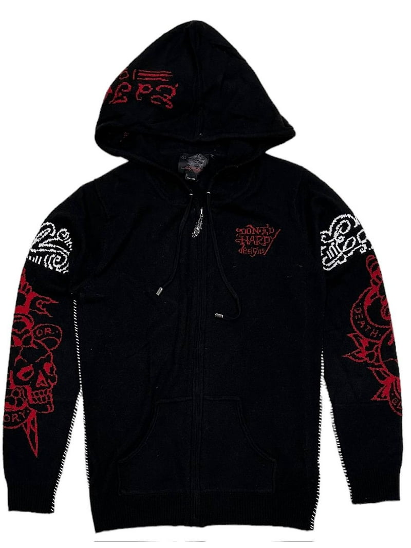 Ed Hardy by Christian Audigier Tiger Wool Blend Full Zip Hoodie