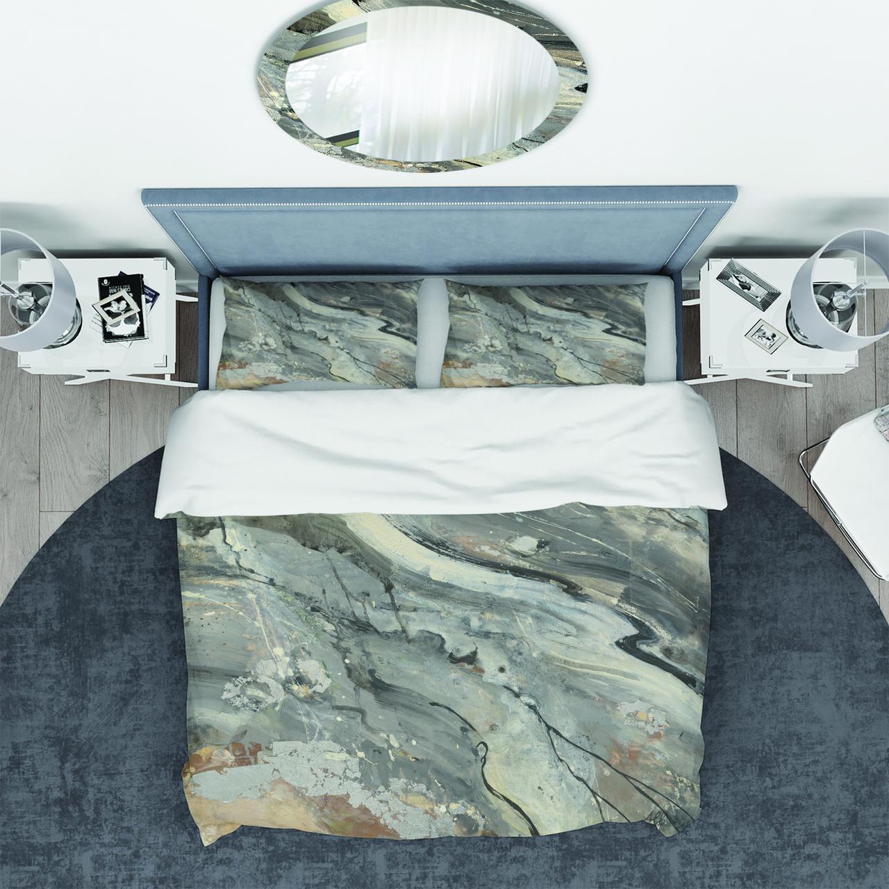 Designart 'Fire and Ice Minerals V' Geometric Duvet Cover Set
