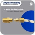 thumbnail image 5 of Appli Parts APWF-100BC 1/4 in Brass Compression Fitting reduction coupling for in line water filter with Male 3/8 in NPT connection for Copper or PVC tubing, 5 of 7