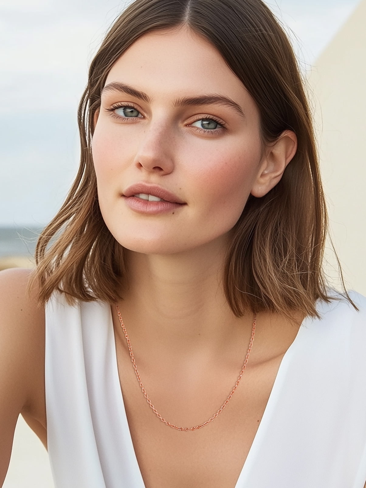 Silvora Rose Gold Plated Chain Necklace for Women Men, 2mm Stainless Steel Necklace for Pendant Gift Jewelry, 20 Inches