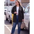 thumbnail image 3 of Cueply Plus Size Lightweight Cardigan for Women Long Sleeve Open Front Casual Cover Up with Pockets Soft Draped Layering Jacket 1X-4X, 3 of 9