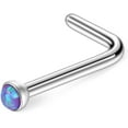 thumbnail image 6 of Briana Williams 18G Surgical Steel Opal Nose L-Shaped Rings Studs Ring Body Piercing Jewelry, 6 of 6