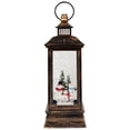 thumbnail image 3 of Northlight LED Snowman Family Brushed Christmas Lantern Snow Globe - 11" - Black and Gold, 3 of 10
