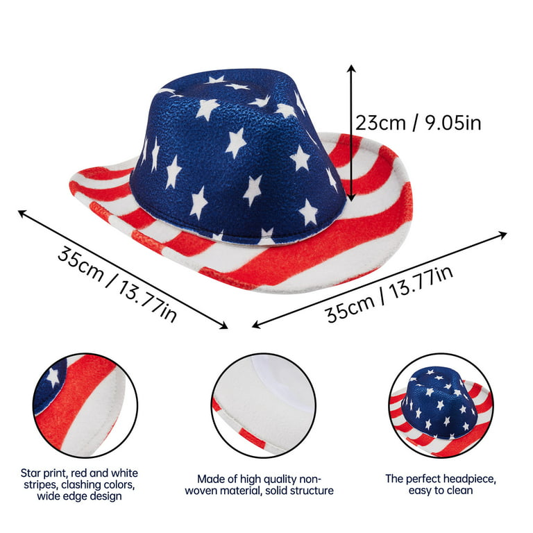 Countrywide White Palm Hat with American Flag Large Fits 7-3/8 to 7-1/2