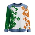 thumbnail image 5 of TaTaai 2026 Spring St Patrick Day Solid Color Top for Women Long Sleeve Patchwork Round Neck Casual Blouse Soft Comfy Shirt Daily Holiday Celebration Outfits Gift, 5 of 5
