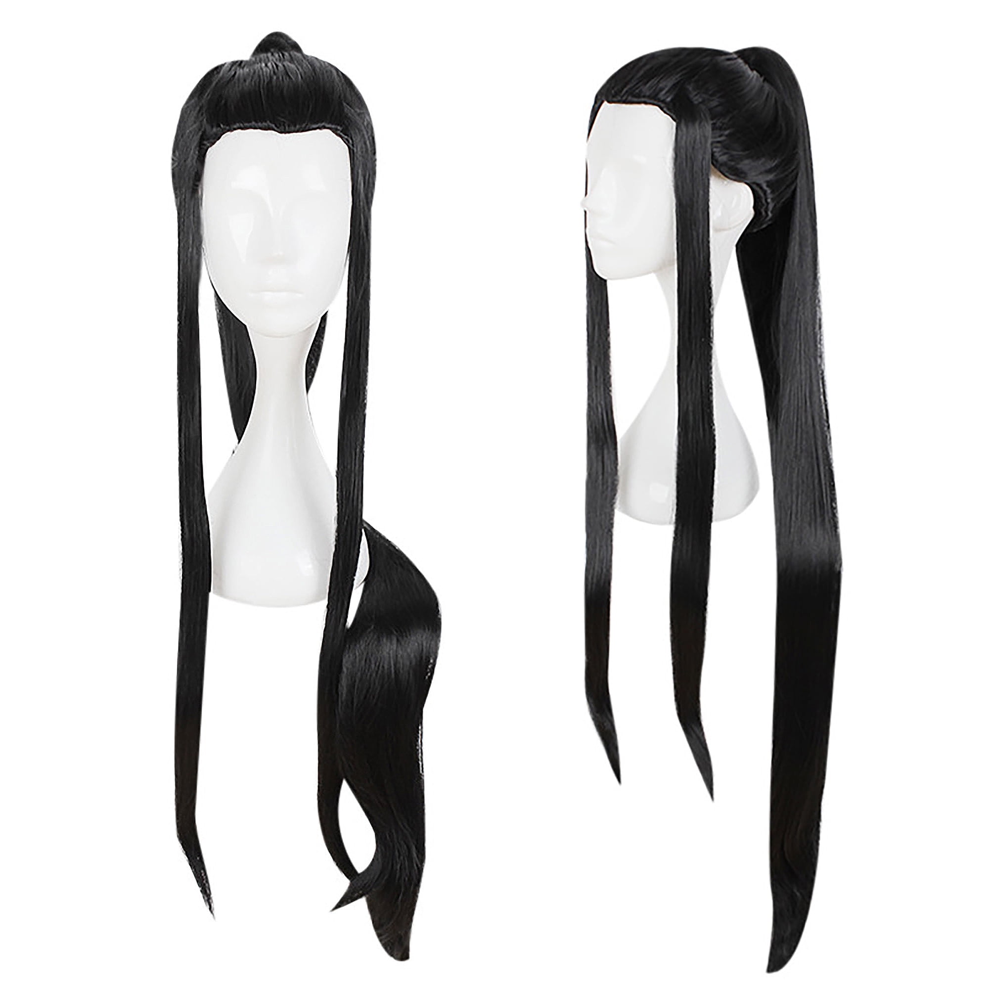 Unique Bargains Wigs for Women 39" Black Wigs with Wig Cap 21.5'' - 22.5''