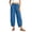 Blue, variant on TEAJOPSUU Womens High Waist Cropped Pants Drawstring Wide Leg Cropped Palazzo Pants with Pocket Causal Thick Winter Clothing Khaki