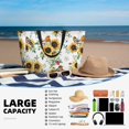 thumbnail image 3 of Yiaed Sunflowers Leaves And Birds Print Large Capacity Beach Travel Bag - Waterproof Zipper Vacation Tote for Sandproof Storage, and Camping, 3 of 5