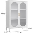 thumbnail image 2 of Marcree White Cabinet with Glass Doors,Arched Cabinet with Glass Doors,Sideboard Cabinet with Adjustable Shelves for Living Room, 2 of 7