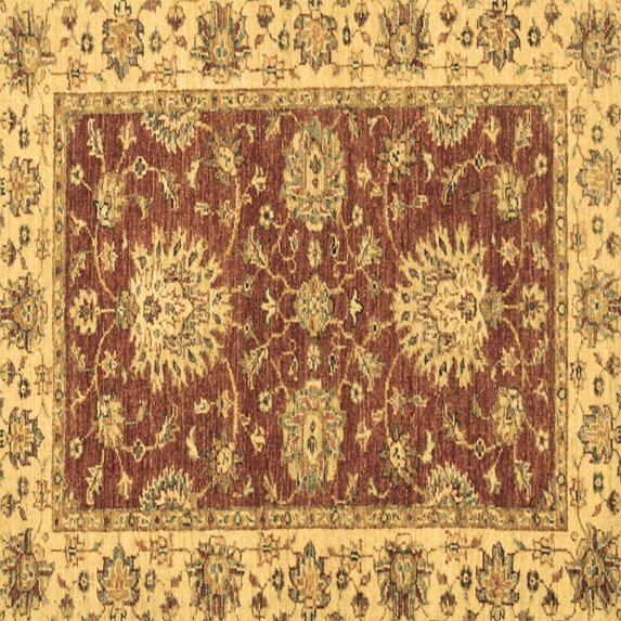 Ahgly Company Indoor Square Oriental Brown Traditional Area Rugs, 5' Square