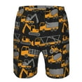 thumbnail image 4 of Yiaed Yellow Excavator Print Men's Swim Trunks with Lining Quick Dry Sports Shorts Beach Shorts Boardshorts-X-Large, 4 of 5