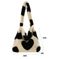 thumbnail image 2 of Yucurem Plush Underarm Bag Y2K Furry Purse Fluffy Tote Bag Autumn Winter Handbags for Women (Black Heart), 2 of 10