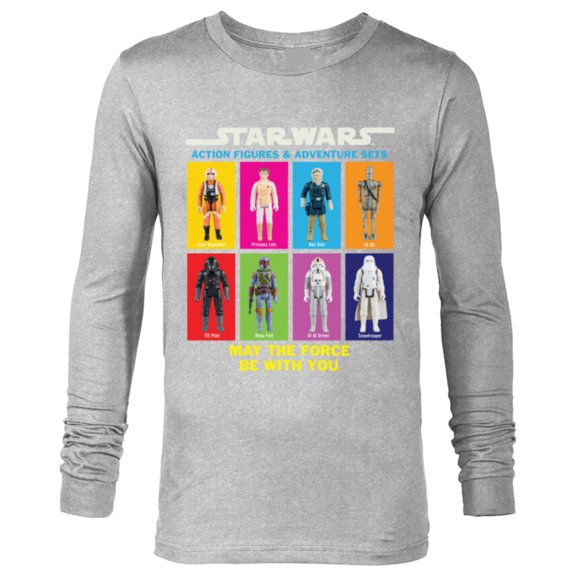 Star Wars Action Figures May The Force Be With You - Long Sleeve T-Shirt for Men - Customized-Athletic Heather